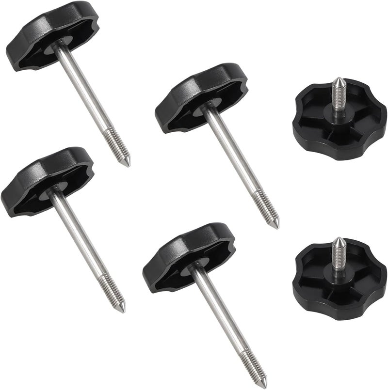 BHB Store 6PCS Soft Top Door Surround Knob Window Frame Knobs Kits with Pins Compatible with Jeep Wrangler JK 2007-2018 Jeep Wrangler TJ 1997-2000 Black 2 Short + 4 Long - Image 1